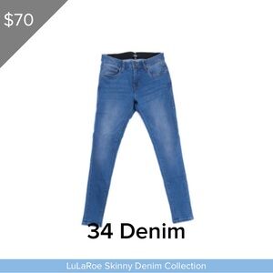 LuLaRoe BRAND NEW Skinny Denim Jeans Size 34 Soft Comfortable Jeans Medium Wash